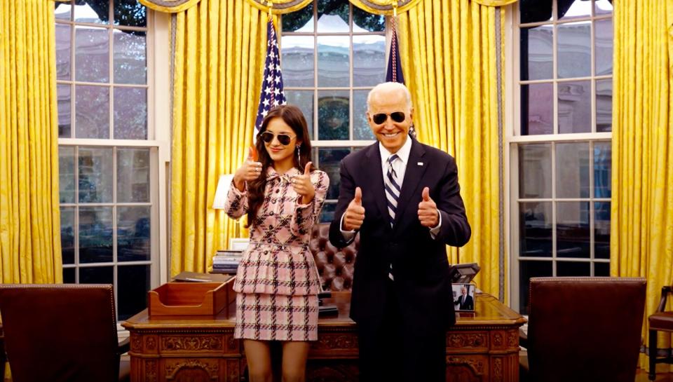 Olivia Rodrigo and President Joe Biden