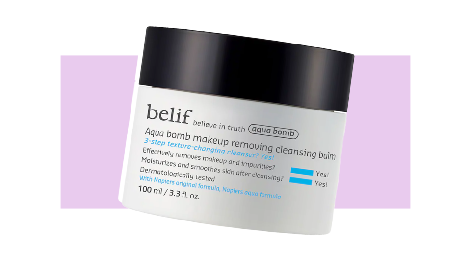 Soothe skin with the Belif Aqua Bomb Makeup Removing Cleansing Balm.