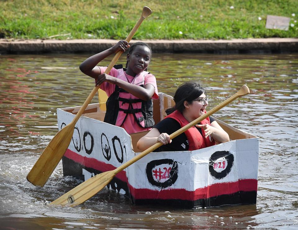 The Little Miami Area Chamber of Commerce hosts a Cardboard Boat Regatta on Oeder's Lake in Morrow on Saturday.