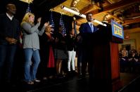 U.S. Democratic presidential candidate and former South Bend Mayor Pete Buttigieg speaks to supporters at his party after the Nevada Caucus in Las Vegas,