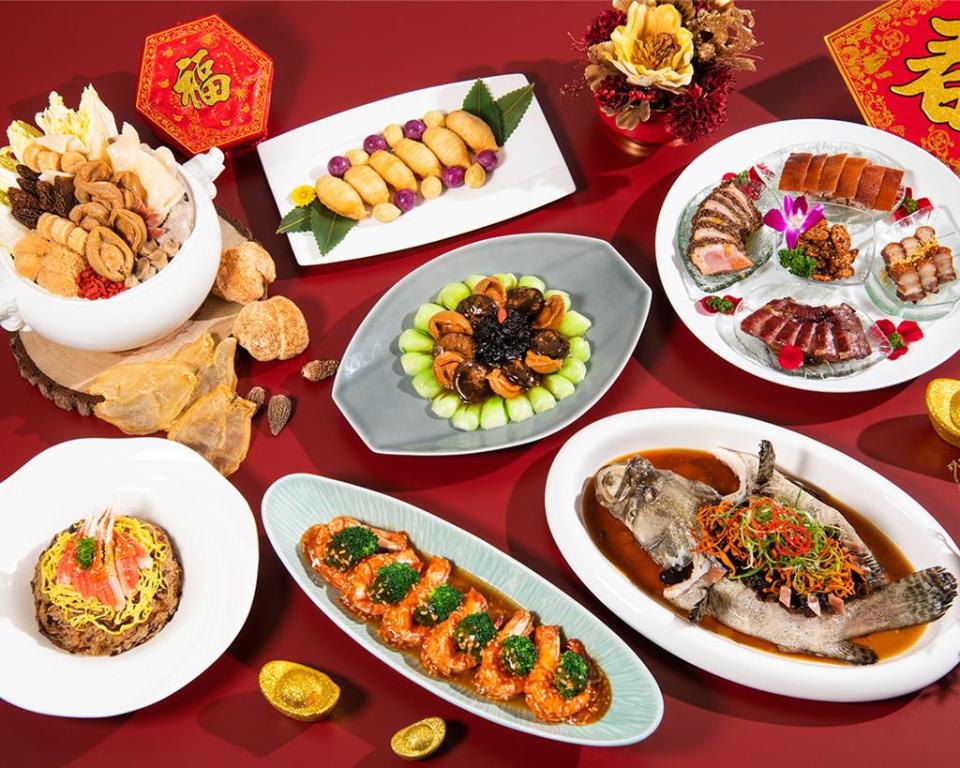 台北遠東香格里拉飯店「香宮」推出六人份外帶年菜16,888元，含七道開運佳餚。圖／台北遠東香格里拉飯店提供