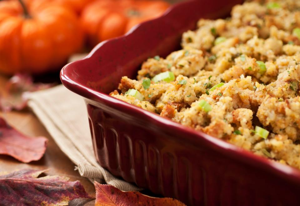 Stuffing and other Thanksgiving leftovers should be stored only three or four days in the refrigerator.