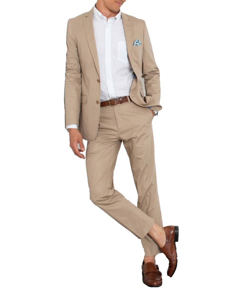 Combatant Gentlemen Khaki Slim Fit Chino Suit