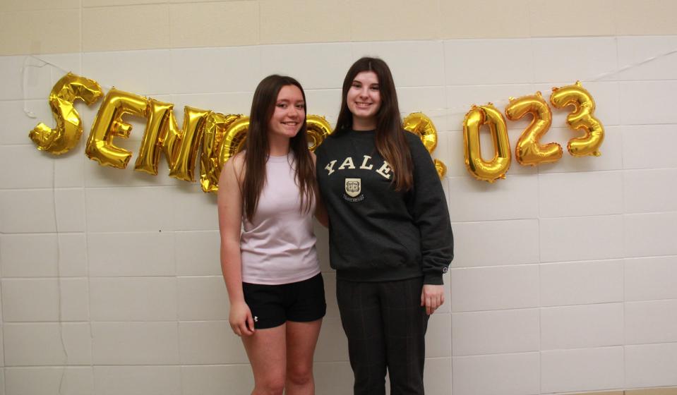 Kierstin Gehres (right), valedictorian, and Carley McGrath (left), salutatorian, of the Whitney Point Central School Class of 2023.