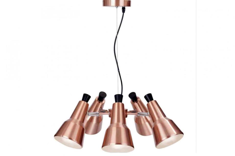 Light Prestige Copper Tone Five Ceiling Light 145x48cm