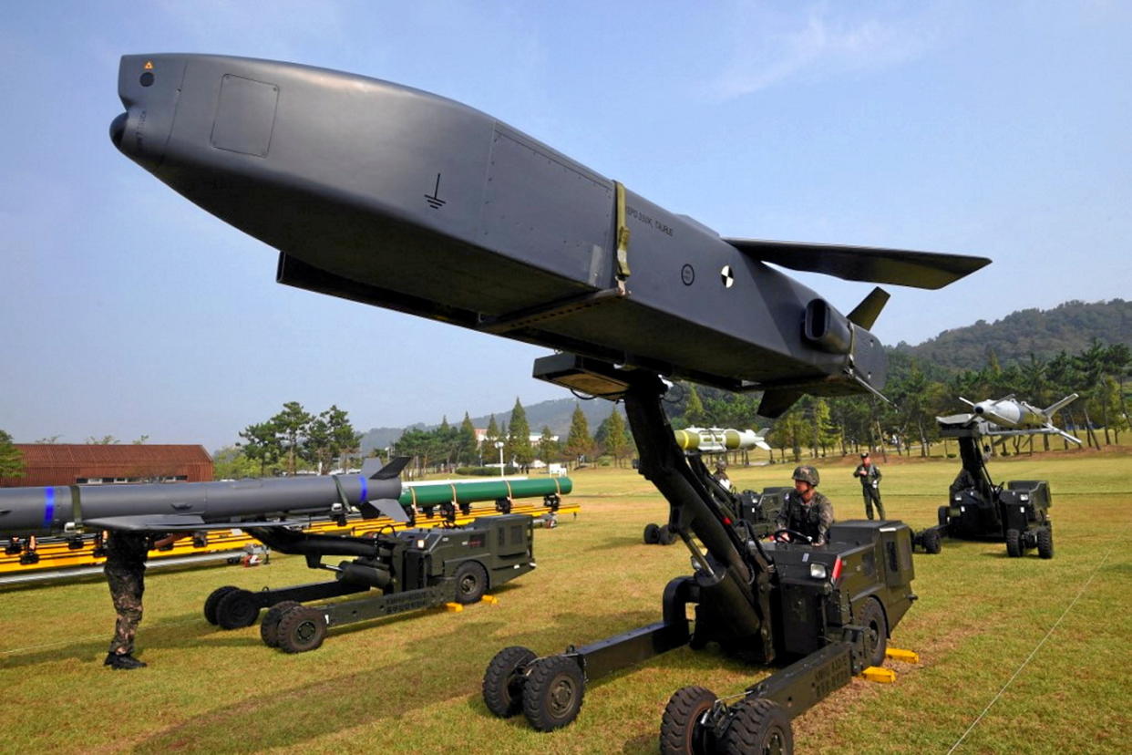 Un missile Taurus de longue portée.  - Credit:JUNG YEON-JE / AFP