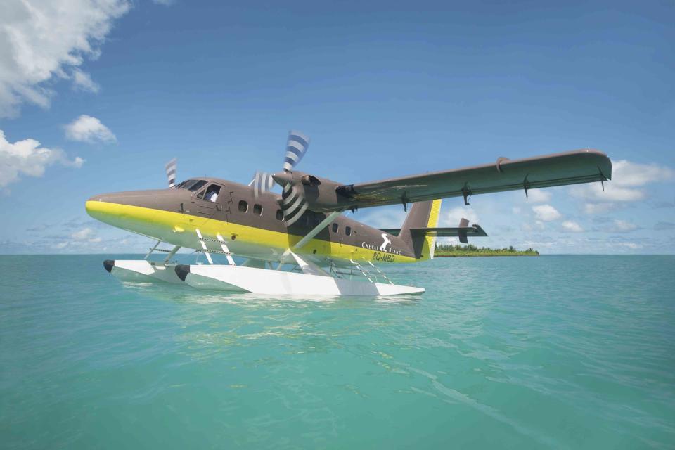 Resorts like Cheval Blanc Randheli in the Madlives bring guests aboard seaplanes. 