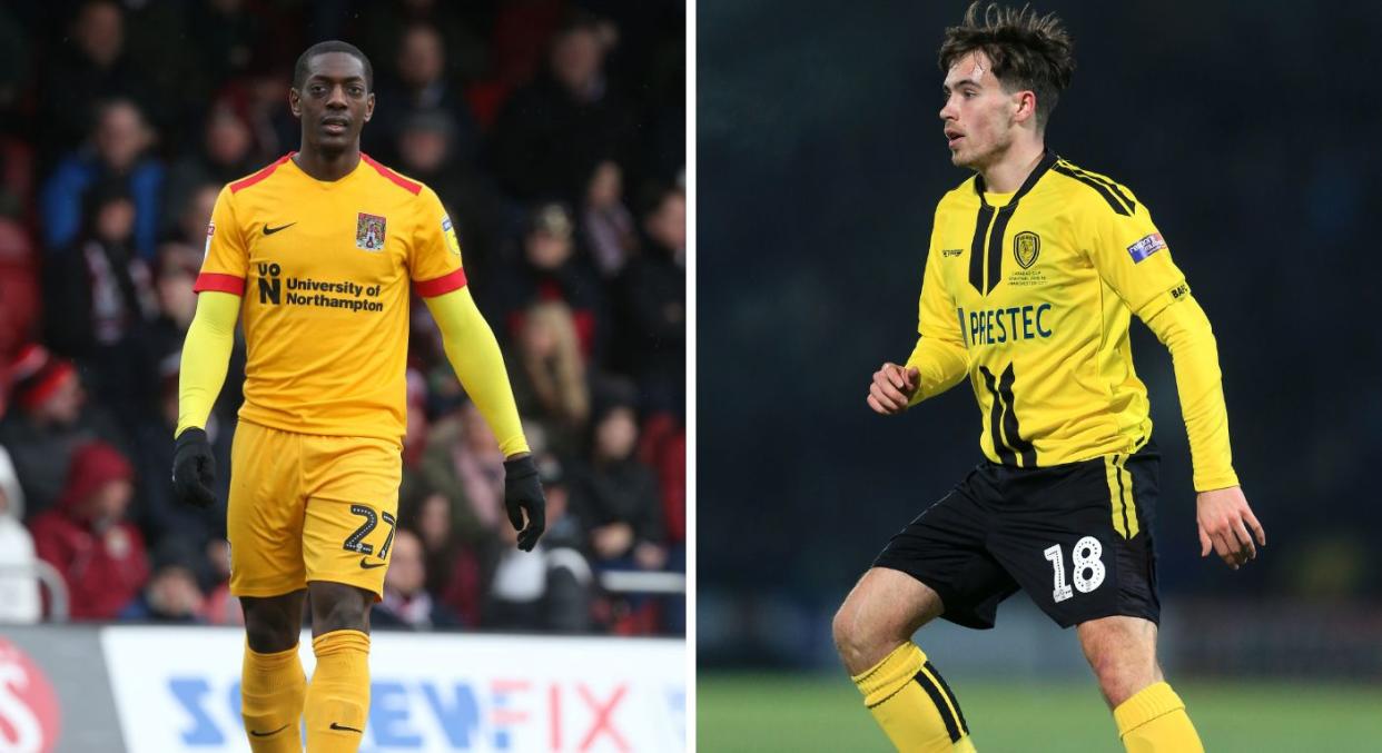 Marvin Sordell and Will Miller during their football playing days in 2019. (Getty Images)