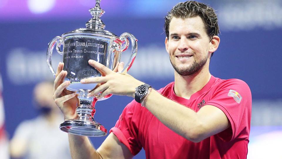 Dominic Thiem, pictured here celebrating after winning the 2020 US Open.