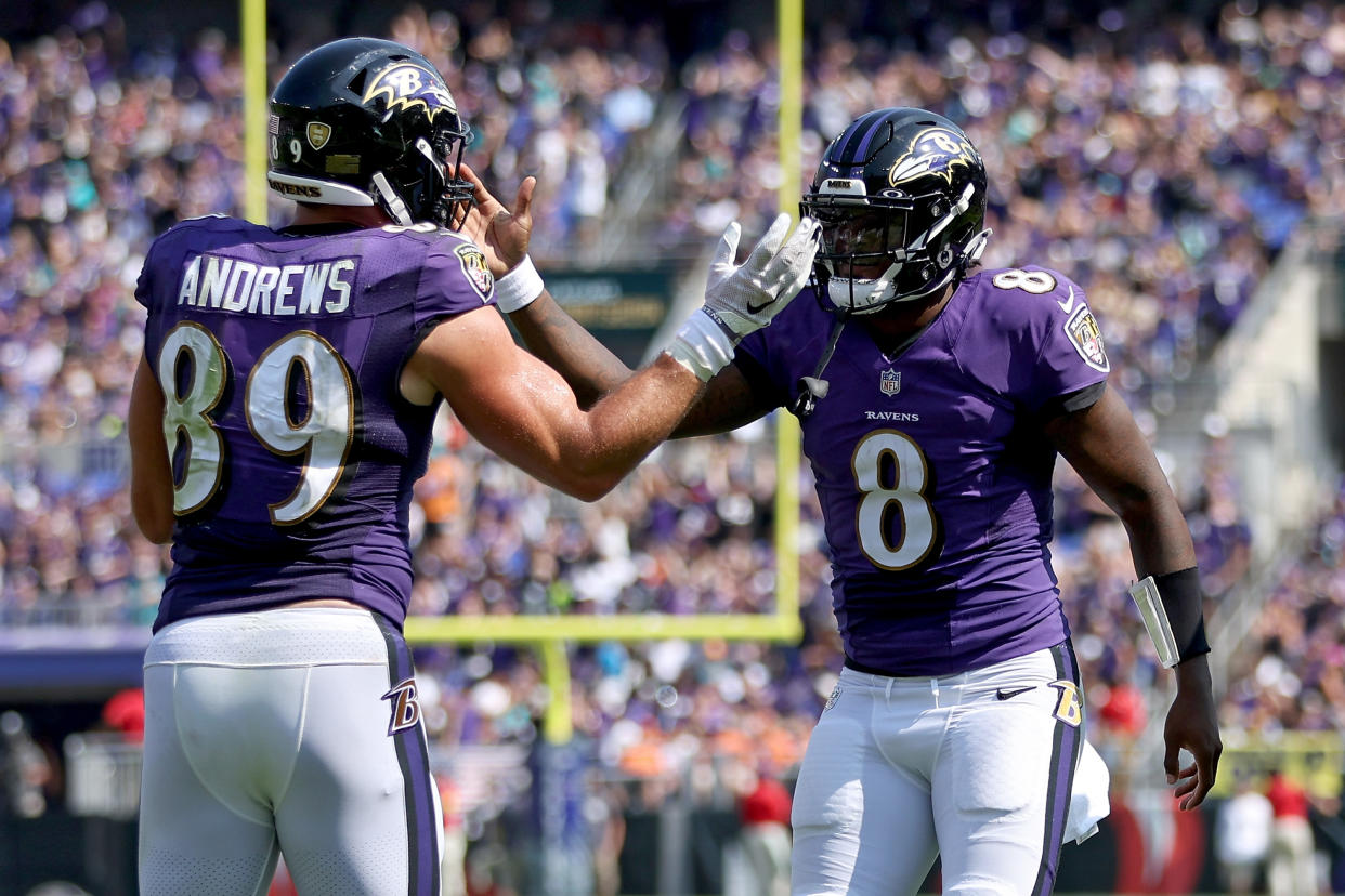 Mark Andrews badly wants Lamar Jackson to stay with the Baltimore Ravens. (Photo by Patrick Smith/Getty Images)