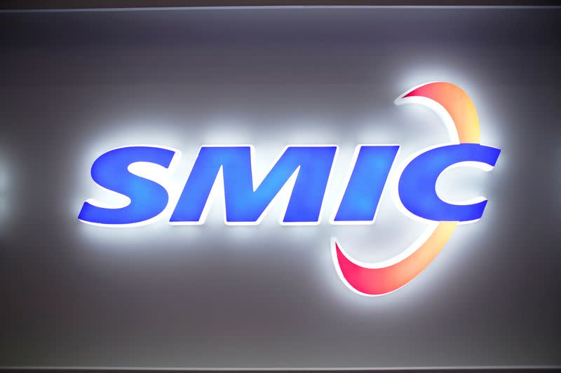 A logo of Semiconductor Manufacturing International Corporation (SMIC) is seen at China International Semiconductor Expo (IC China 2020) following the coronavirus disease (COVID-19) outbreak in Shanghai