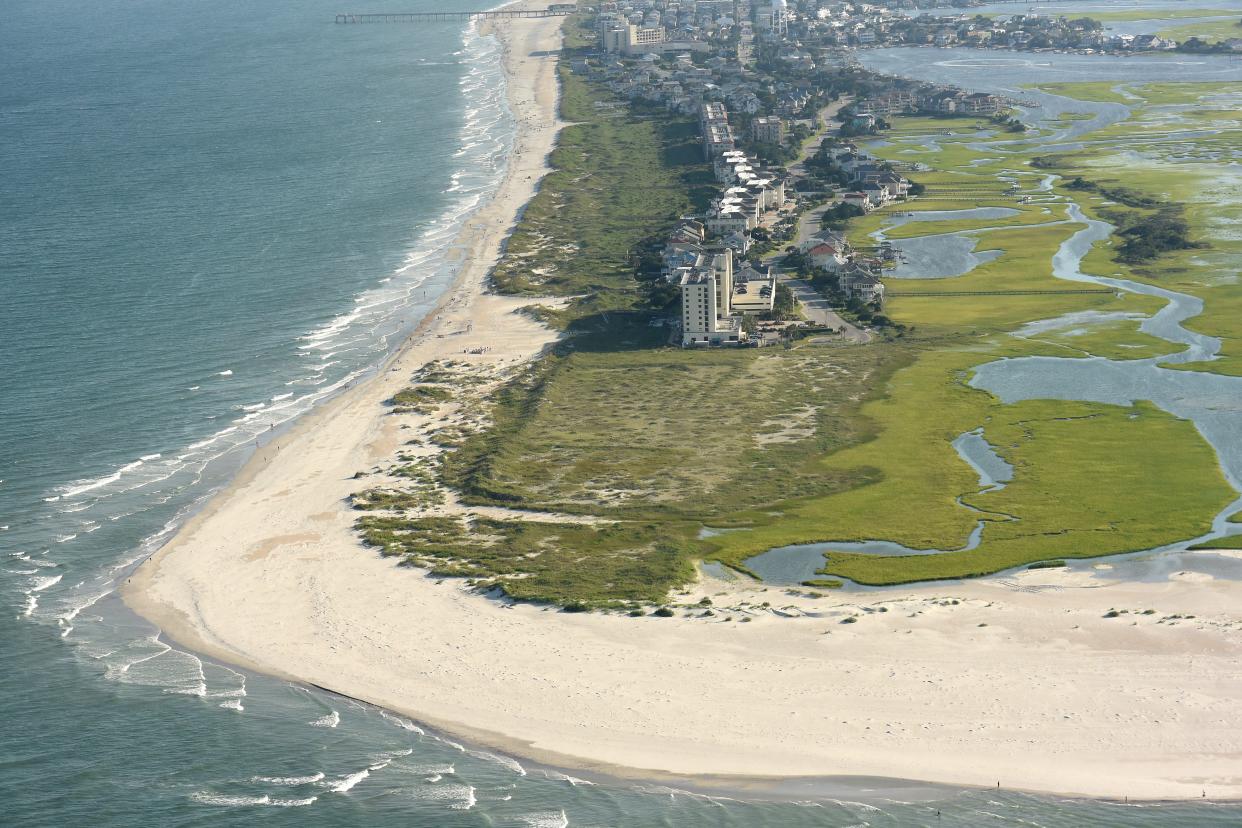 A 2018 aerial photo of Mason's Inlet and Shell Island Resort in Wrightsville Beach.