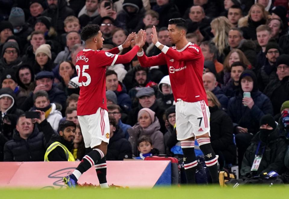 Cristiano Ronaldo (right) had to make do with a substitute role at Stamford Bridge (Adam Davy/PA) (PA Wire)