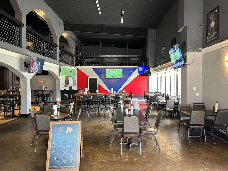 The dining room at The G.O.A.T. Sports Bar and Pizzeria in Biloxi, Mississippi.