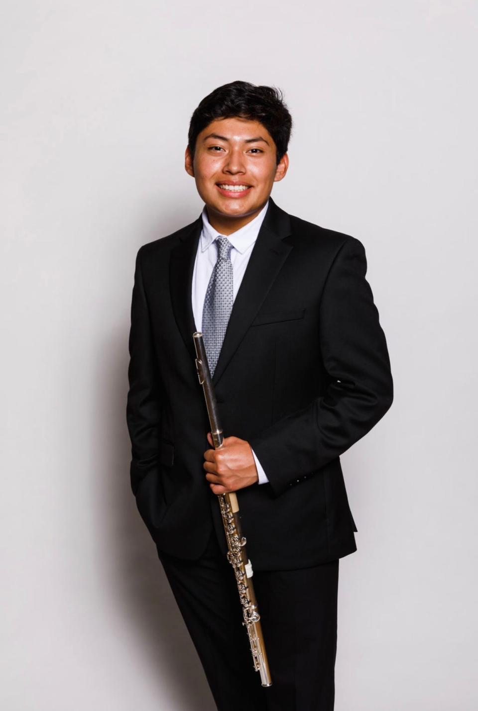 Colchester High School student and flute player Logan Crocker