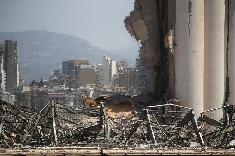 FILE PHOTO: Aftermath of Tuesday's blast in Beirut's port area