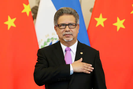 El Salvador's Foreign Minister Carlos Castaneda attends a signing ceremony to establish diplomatic ties with China, at the Diaoyutai State Guesthouse in Beijing, China August 21, 2018. REUTERS/Jason Lee