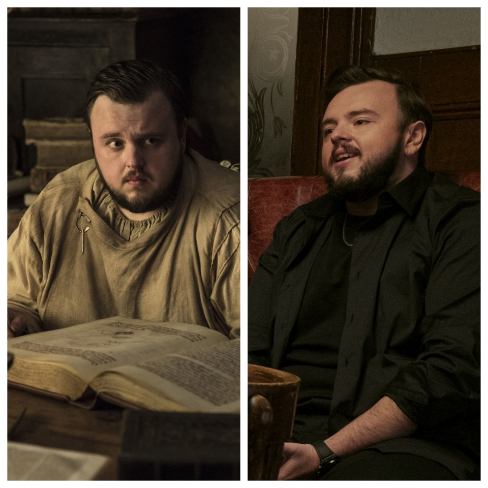 John Bradley as (L) Samwell Tarly in "Game of Thrones" and (R) as Jack Rooney in "3 Body Problem."