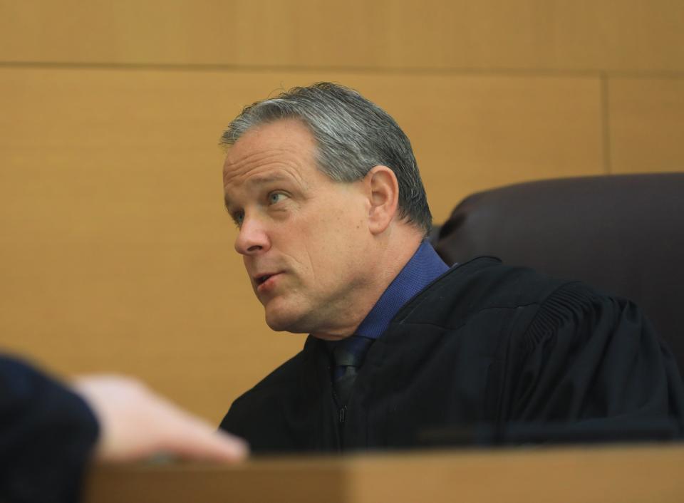 Judge Craig Brown in his courtroom at the Orange County Courthouse in Goshen on October 10, 2023.