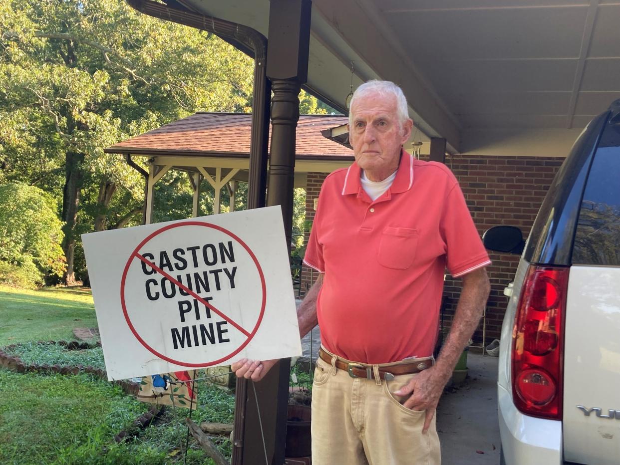 Dean Crocker is worried about the environmental impact of Piedmont Lithium's proposed mine, which would be a little more than a mile from his home in the Cherryville area.