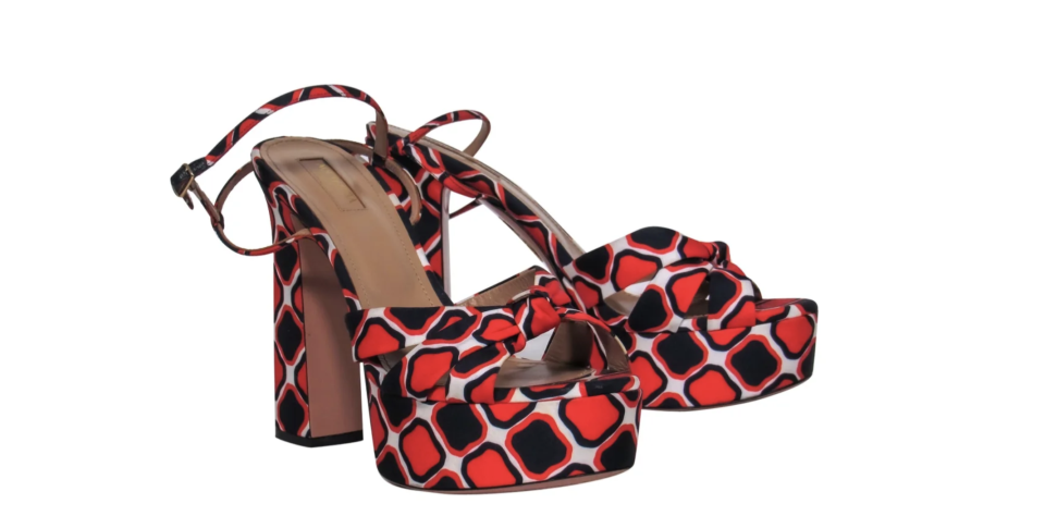 Aquazzura printed platform sandals.