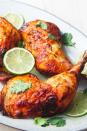 <p>There's no getting around the marinating time here—the spiced yoghurt mixture is key to super flavourful and tender chicken. If you don't have 2 hours, give it at least 30 minutes. </p><p>Get the <a href="https://www.delish.com/uk/cooking/recipes/a28841239/tandoori-chicken-recipe/" rel="nofollow noopener" target="_blank" data-ylk="slk:Tandoori Chicken;elm:context_link;itc:0;sec:content-canvas" class="link ">Tandoori Chicken</a> recipe. </p>