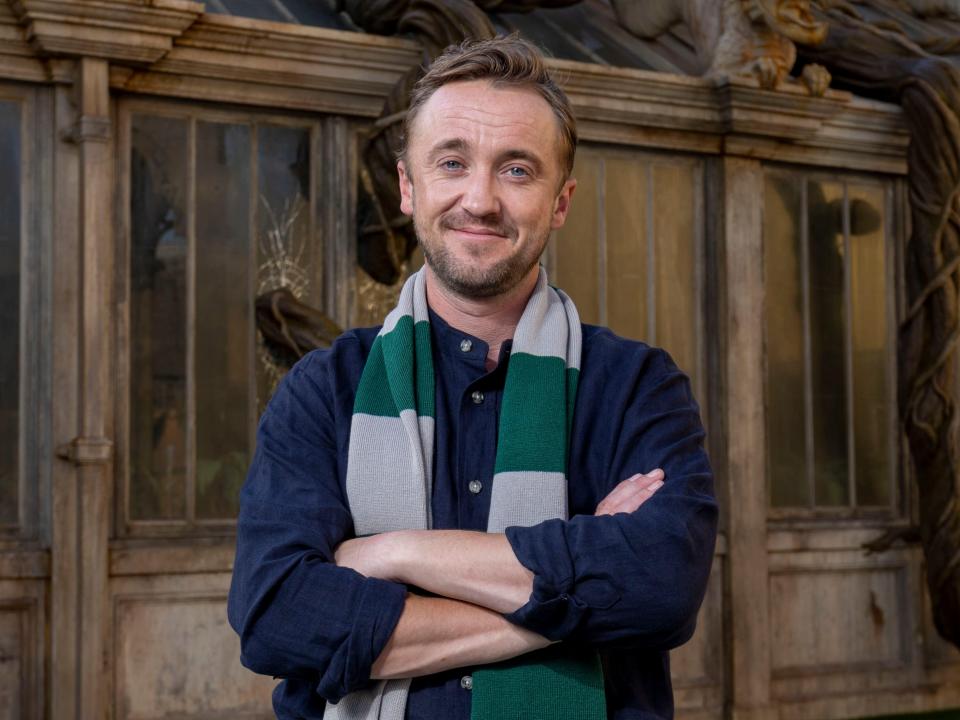 Tom Felton at the Warner Bros. Studio Tour in England in June 2022.