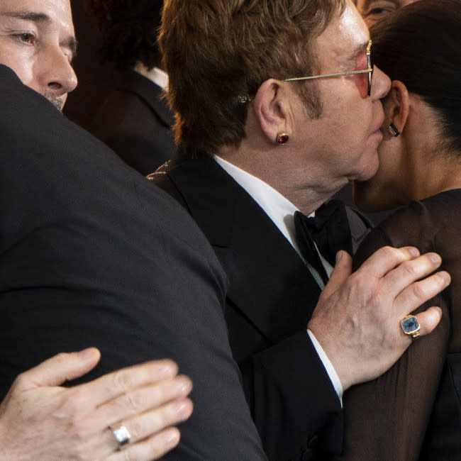 Prince Harry, David Furnish, Elton John, and Duchess Meghan credit:Bang Showbiz