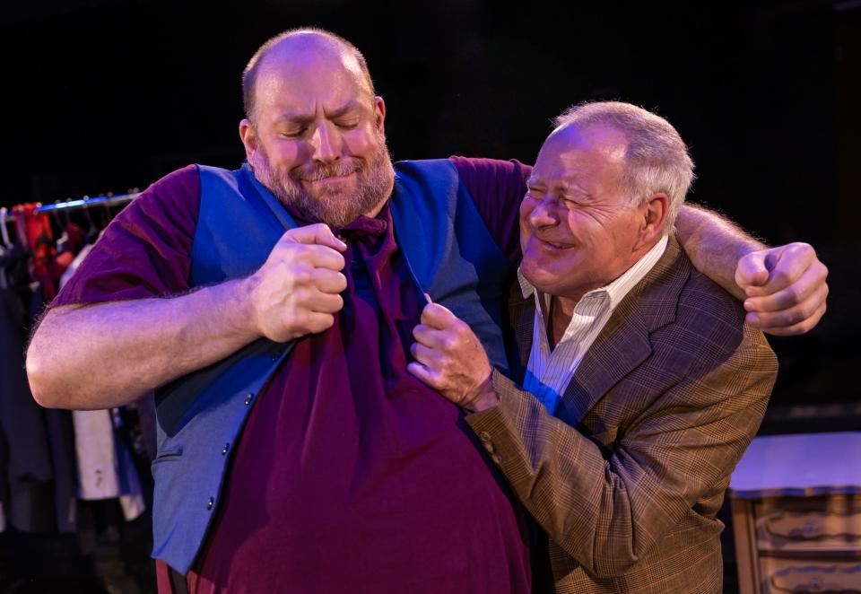 Ester (Matt Hermis), left,and Val (Michael Herring) in the Red Herring Theater Company production of “Waiting for Waiting for Godot.”