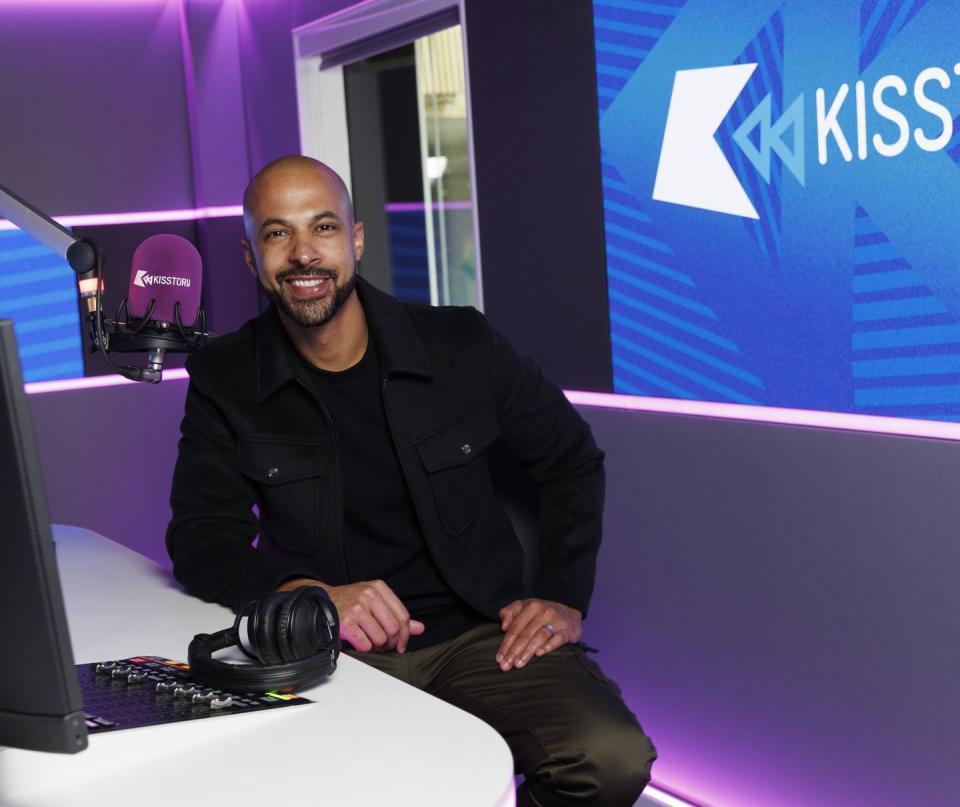 marvin humes in the kiss radio studio