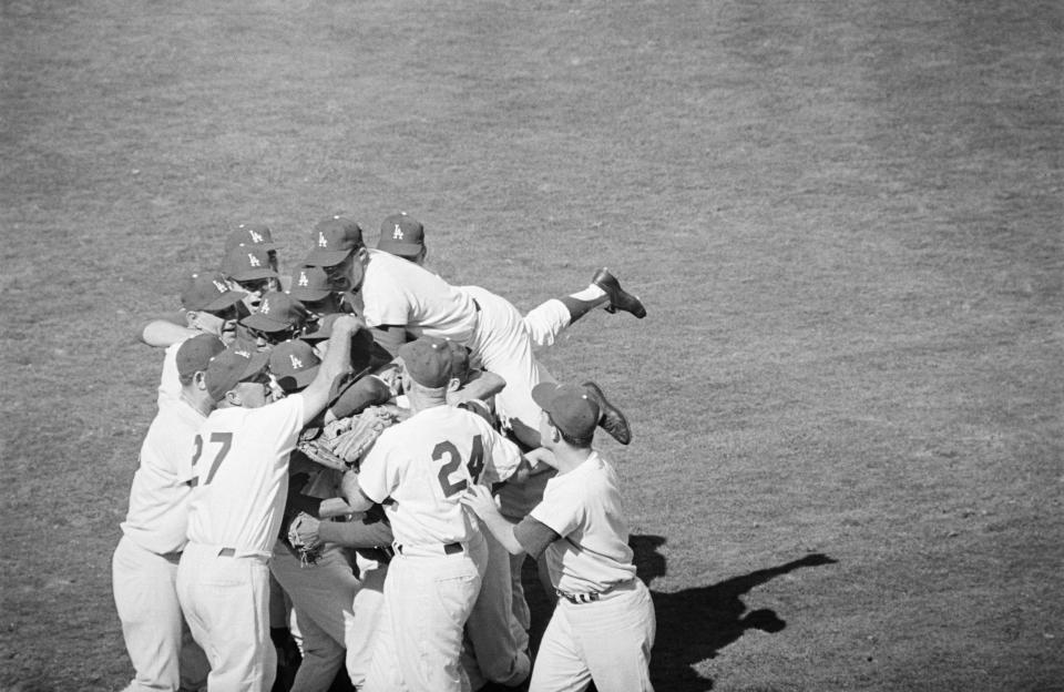 洛杉磯道奇隊史唯一世界大賽主場封王戰就在1963年。（Original Caption）