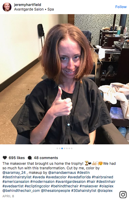 A salon in Destin, Florida, gave a woman a dramatic hair makeover before she walks down the aisle this fall.