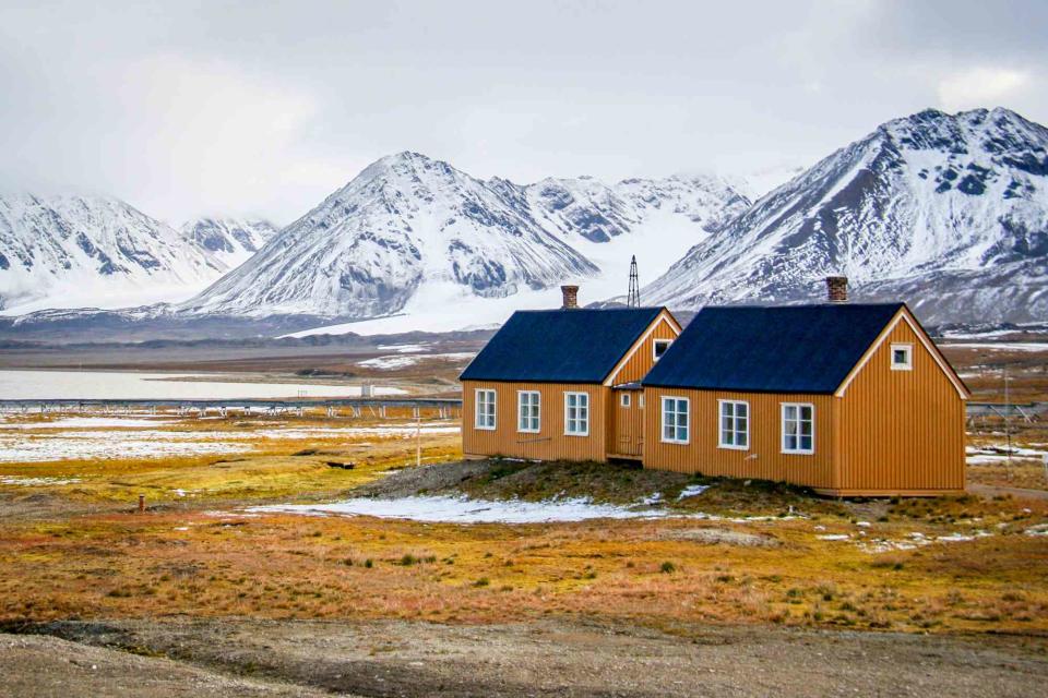<p>Kylie Nicholson/Getty Imags</p> A typical landscape in Svalbard.