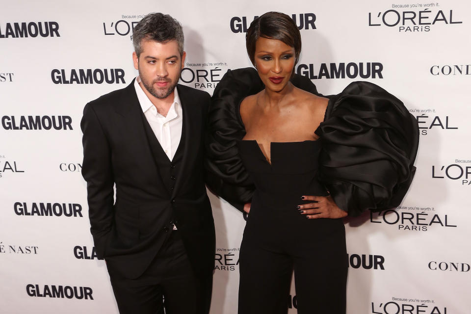 NEW YORK, NY - NOVEMBER 09:  Brandon Maxwell and Iman attend Glamour's 25th Anniversary Women Of The Year Awards at Carnegie Hall on November 9, 2015 in New York City.  (Photo by Taylor Hill/Getty Images)