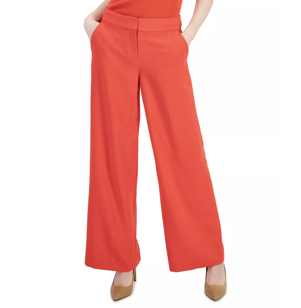 Tahari ASL Women's Mid-Rise Wide-Leg Career Pants