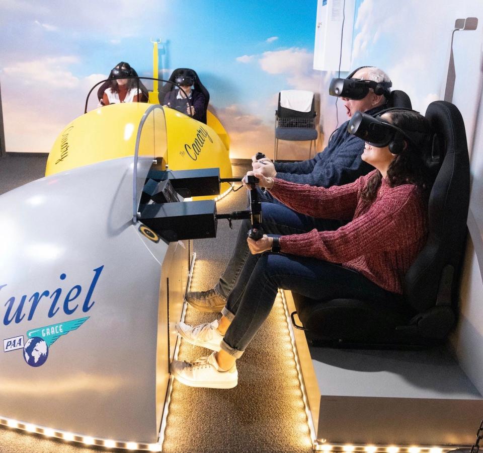 For $5 each, museum visitors will be able to take the controls for a virtual reality flight modeled upon Amelia Earhart's historic 1932 air journey across the Atlantic Ocean.