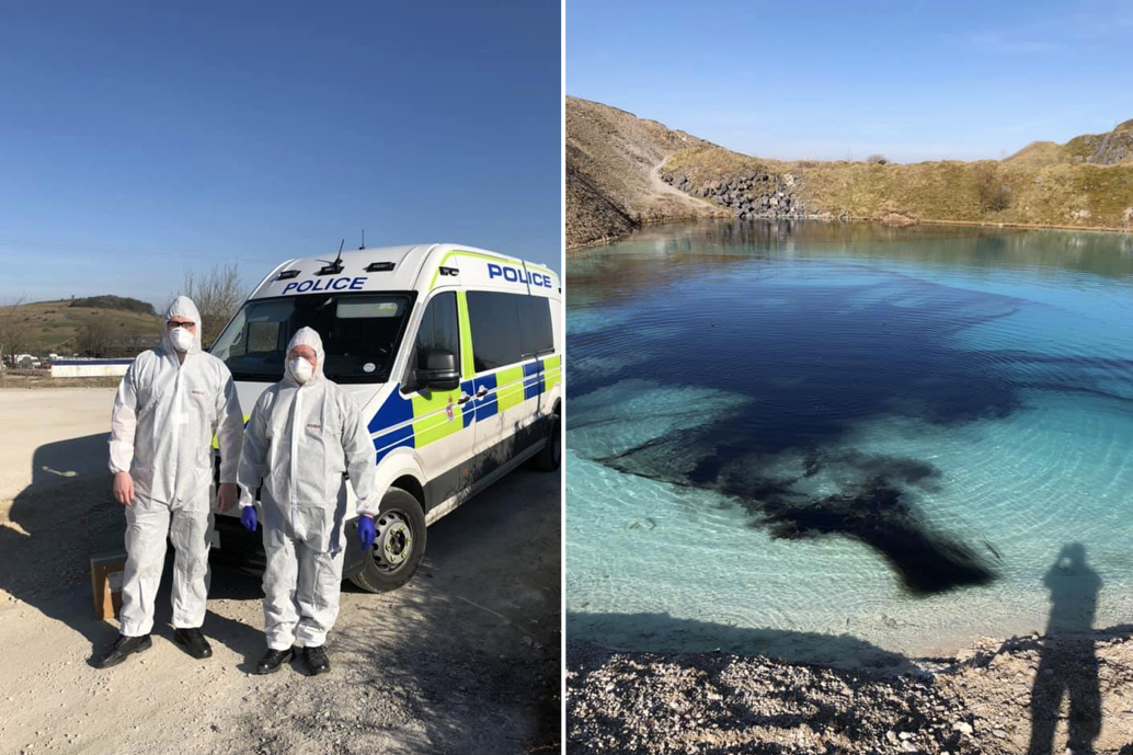 Police dyed the normally pretty beauty spot black to stop people visiting during lockdown: Buxton Police SNT/Facebook