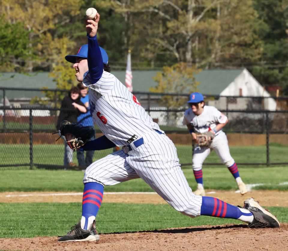 Southeastern pitcher Dylan Major during a game versus Norwell on Friday, May 5, 2023. 