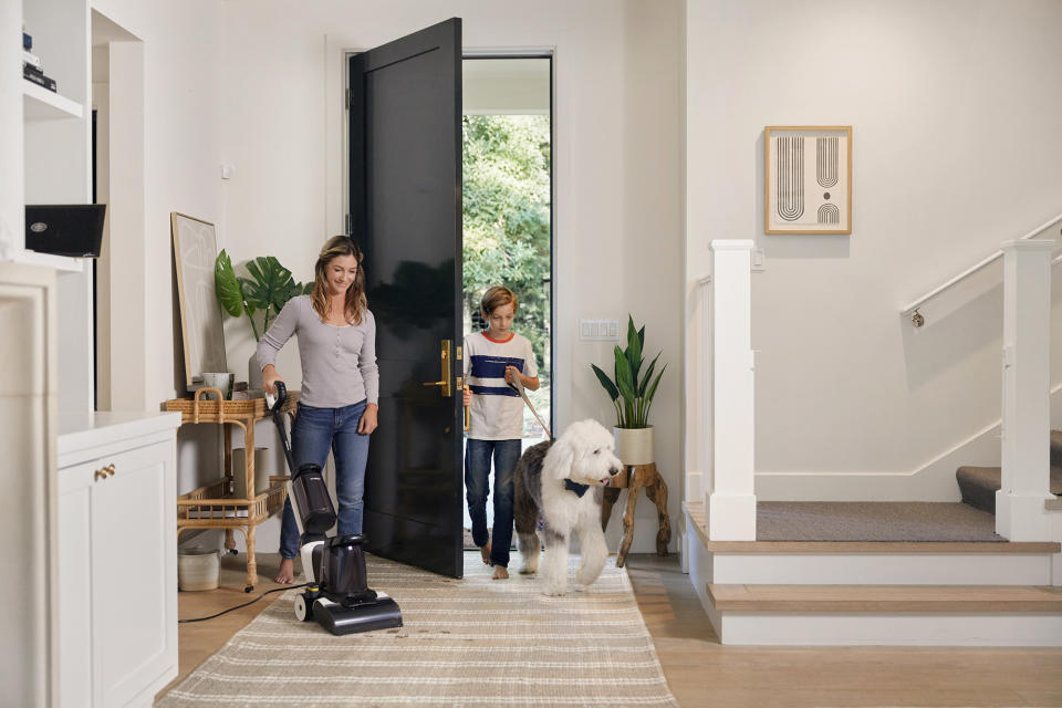 people, dog, vacuum 