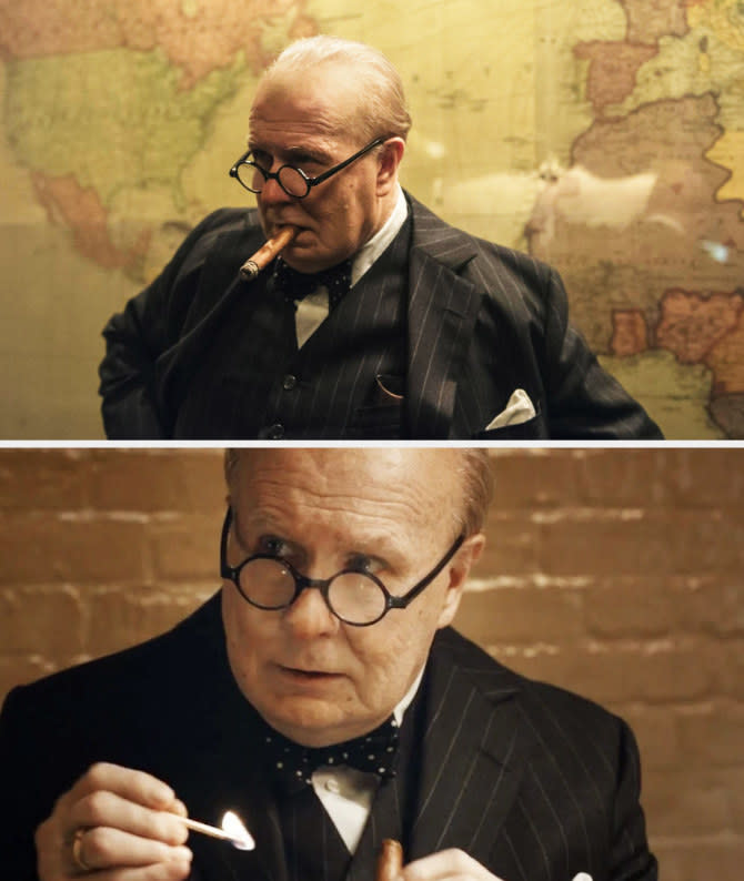 Stills of Gary Oldman in "Darkest Hour."