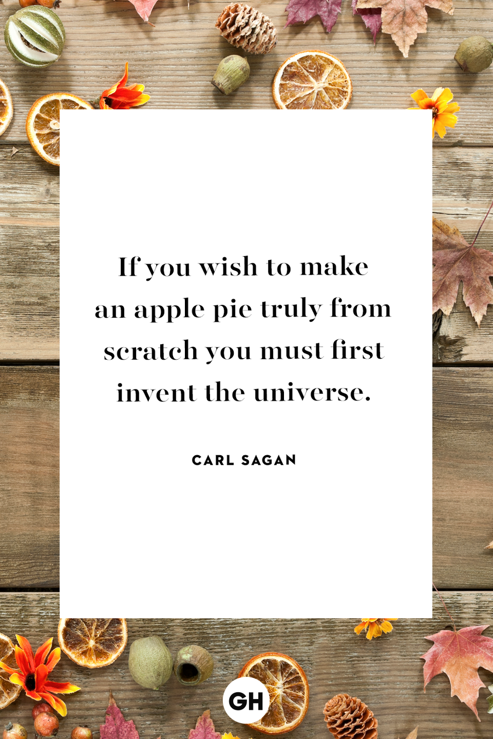 <p>If you wish to make an apple pie truly from scratch you must first invent the universe.</p>