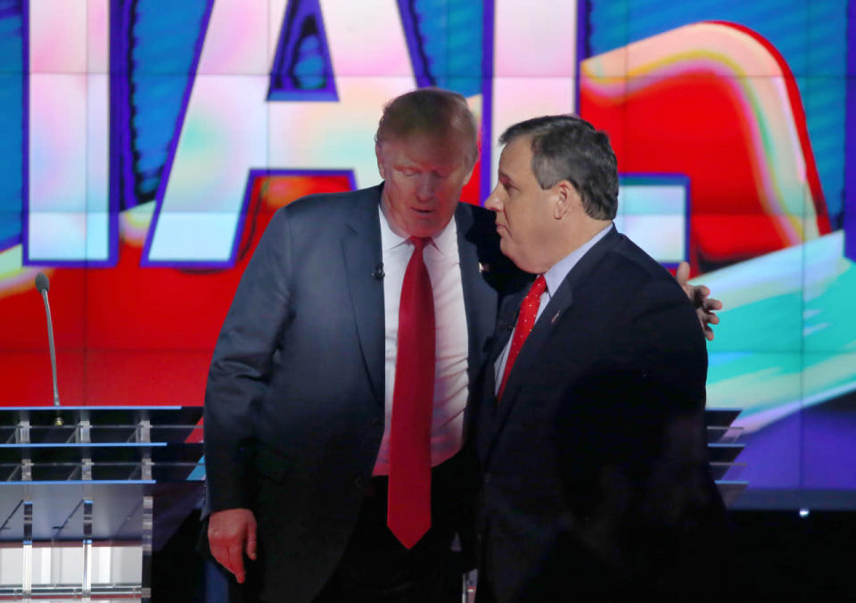 Donald Trump and Chris Christie talk