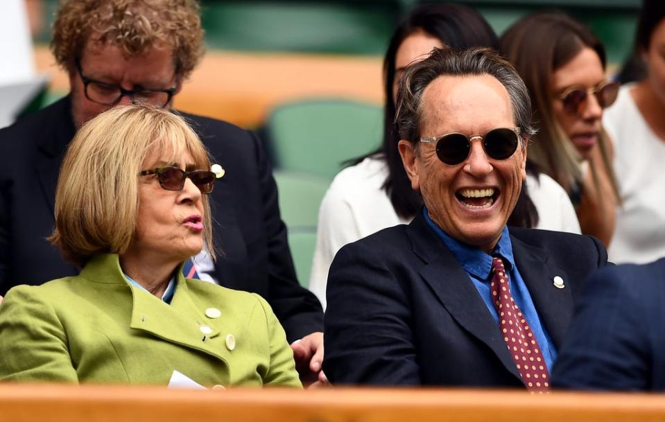 Richard E Grant and Joan Washington in the royal box at Wimbledon (Victoria Jones/PA) (PA Archive)