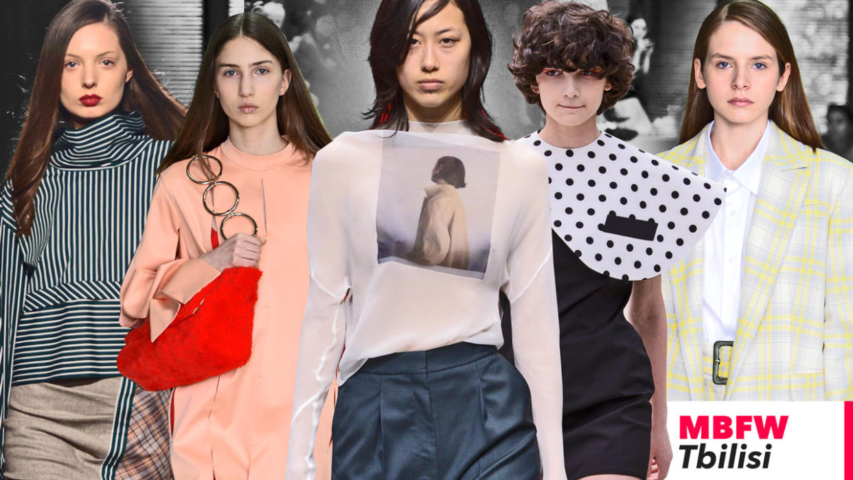 The top six breakout designers from the fall/winter 2018-2019 season of Fashion Week Tbilisi. (Photos: Courtesy of Mercedes-Benz Fashion Week Tbilisi; art: Quinn Lemmers for Yahoo Lifestyle)