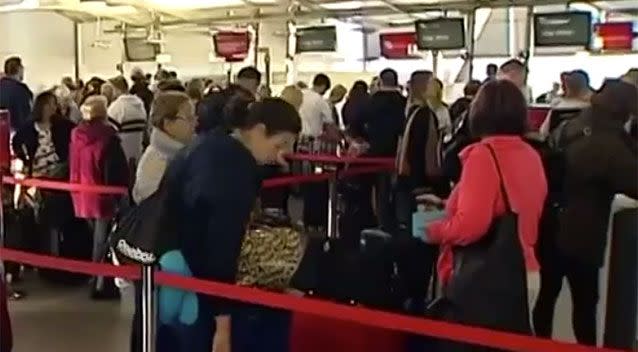 The extreme weather caused major damage across NSW and delaying flights in and out of Sydney Airport. Picture: 7 News