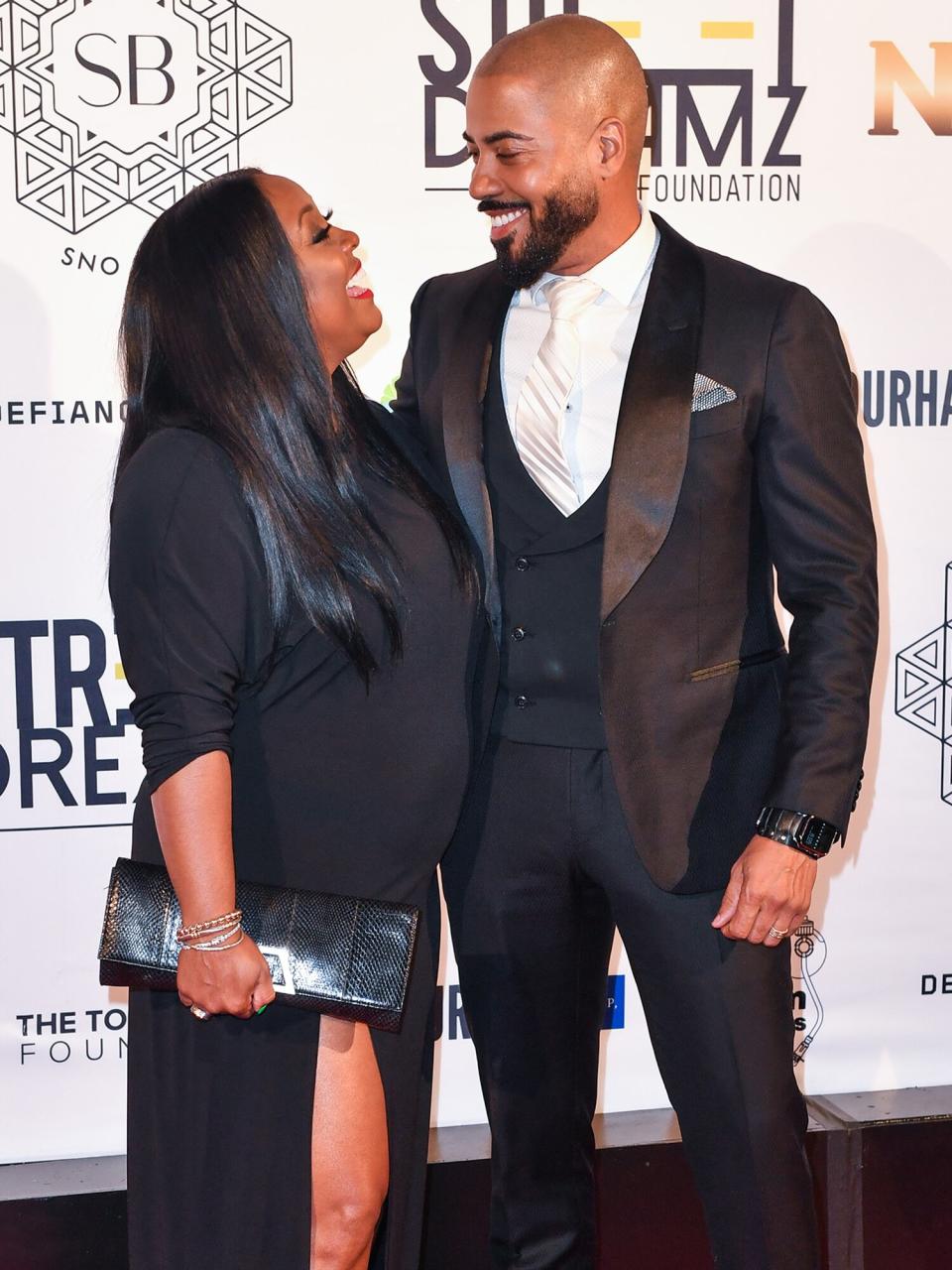 Keshia Knight Pulliam (L) and Brad James (R) attend the Jay "Jeezy" Jenkins' 2nd Annual Sno Ball Gala at Flourish Atlanta on September 29, 2022 in Atlanta, Georgia.