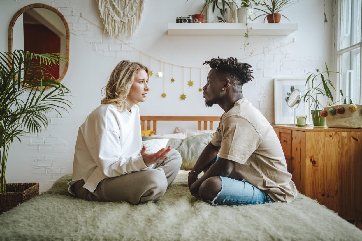 Couple talking about sexual health. (Getty Images)