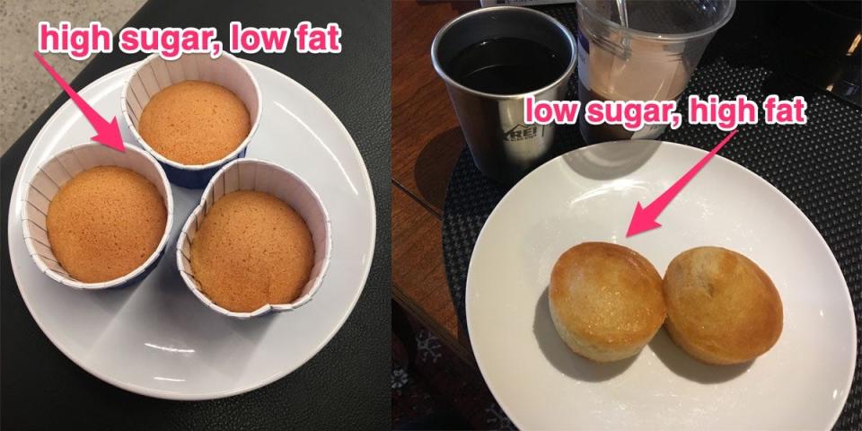 muffins fat vs non