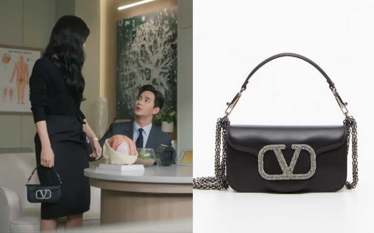 LOCÒ SMALL SHOULDER BAG IN CALFSKIN WITH JEWEL LOGO／114,000元（圖／取自Netflix IG、品牌提供）