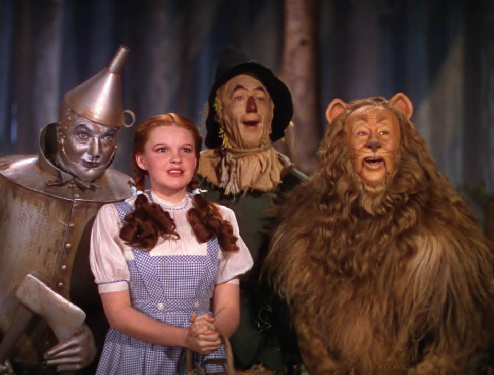 The cast of "The Wizard of Oz" included, from left: Jack Haley, Judy Garland, Ray Bolger and Bert Lahr. The Lafayette Theater in Suffern will screen the 1939 classic on Nov. 11 and Nov. 18.